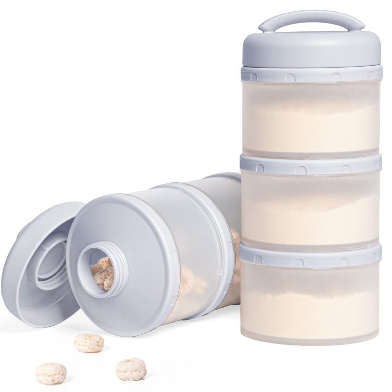 Termichy Stackable Formula Dispenser Portable Milk Powder Container, 2 Pack, Grey - Image 1